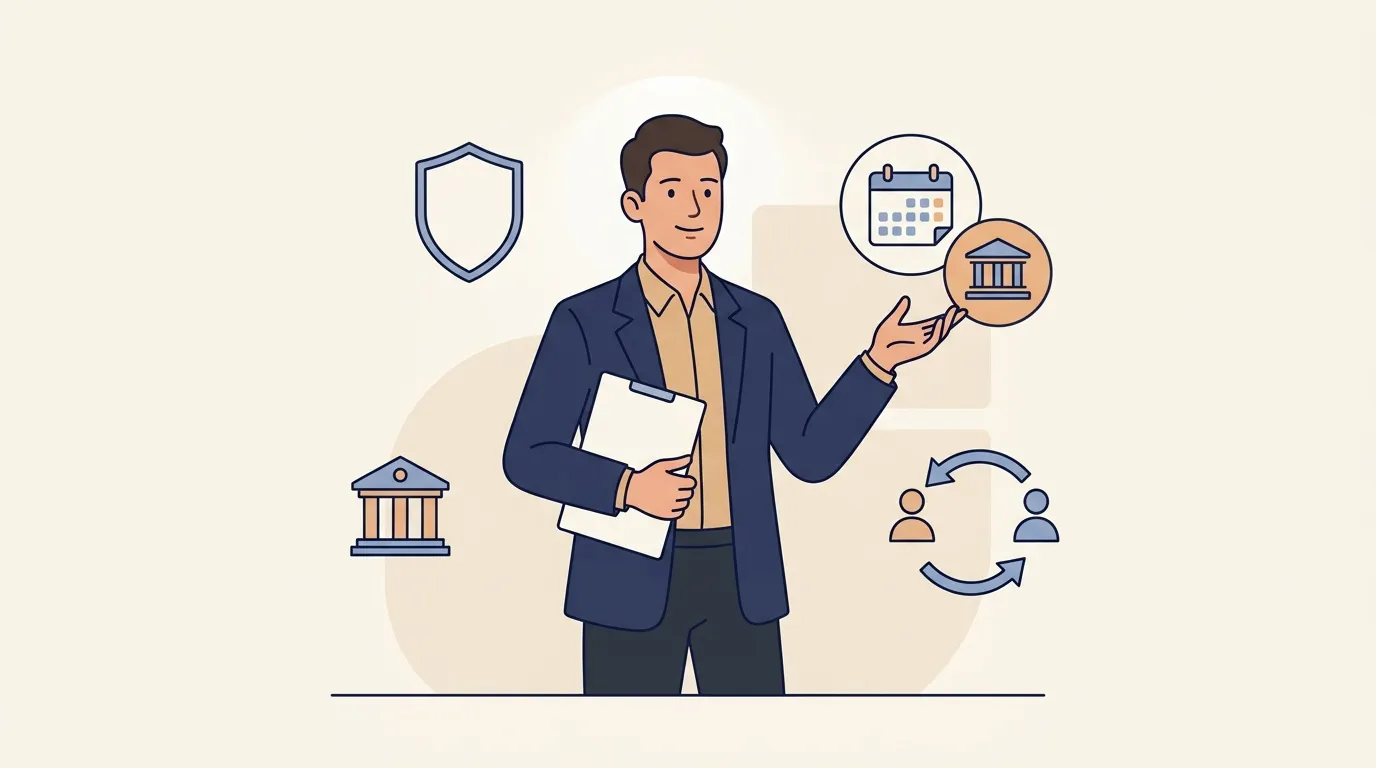 Homme d'affaires présentant services bancaires et financiers