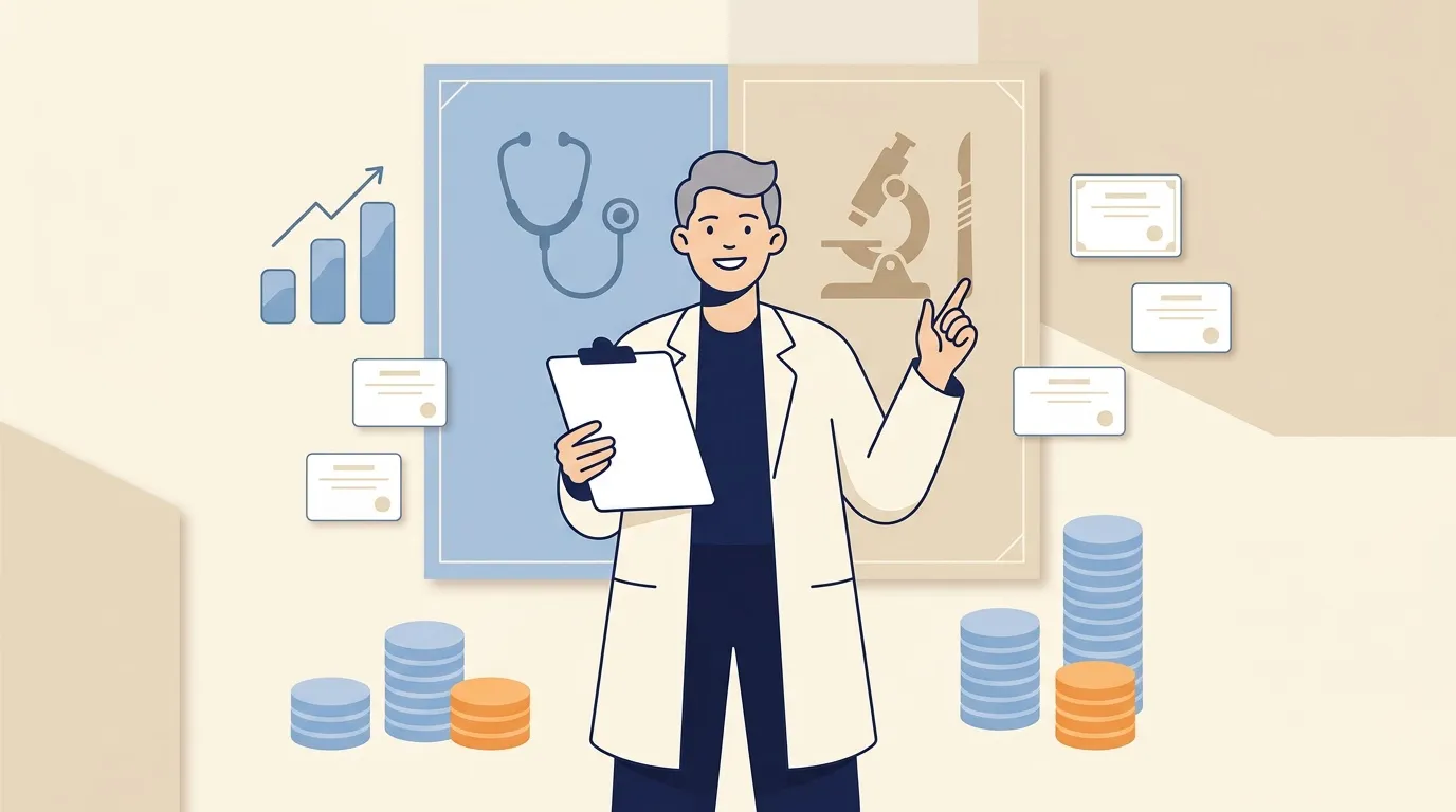 M&eacute;decin avec donn&eacute;es, st&eacute;thoscope et statistiques m&eacute;dicales