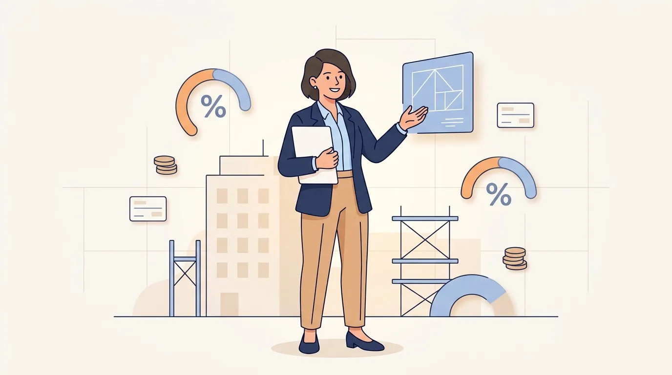 Femme présentant graphiques et statistiques financières d'entreprise