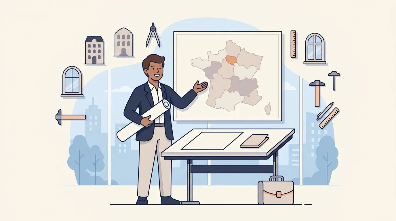Professionnel montrant carte géographique sur écran
