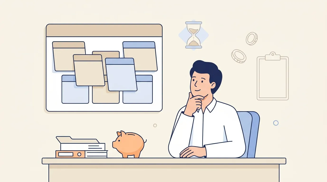 Homme à son bureau planifiant finances avec documents