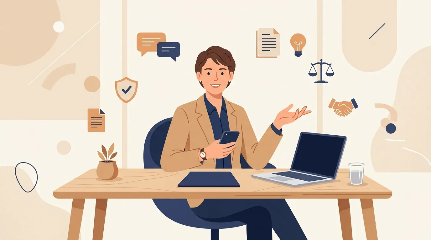 Avocat ou professionnel travaillant avec outils juridiques numériques