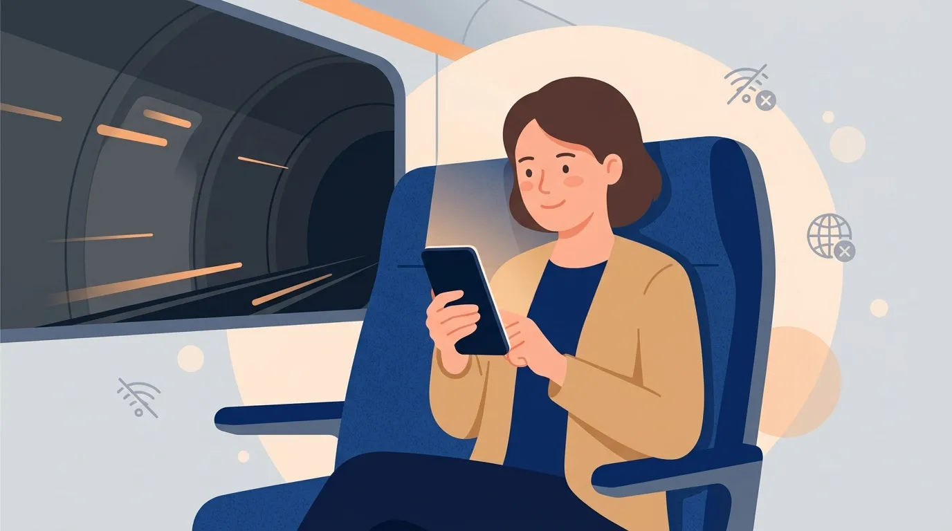 Femme utilisant tablette en avion avec wifi
