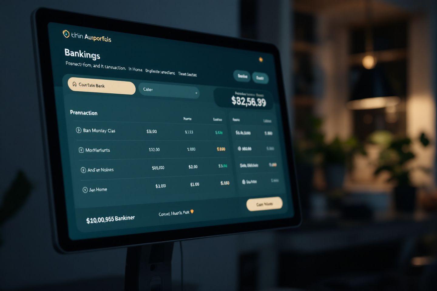 Écran d'application bancaire affichant des transactions financières