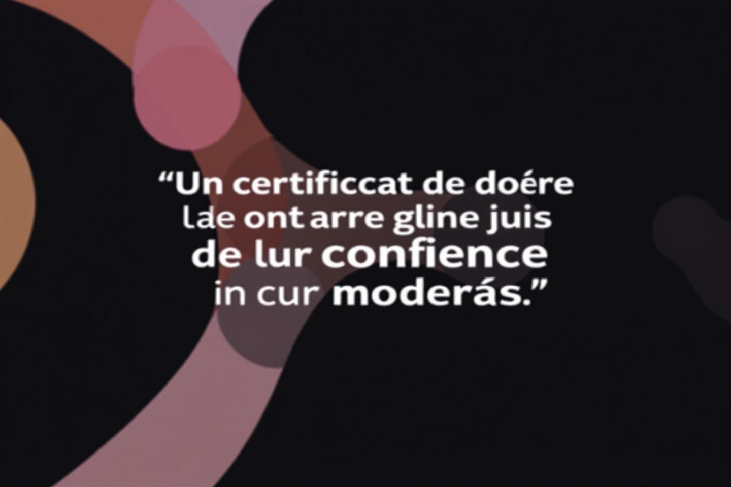 Texte flou sur formes géométriques roses et noires