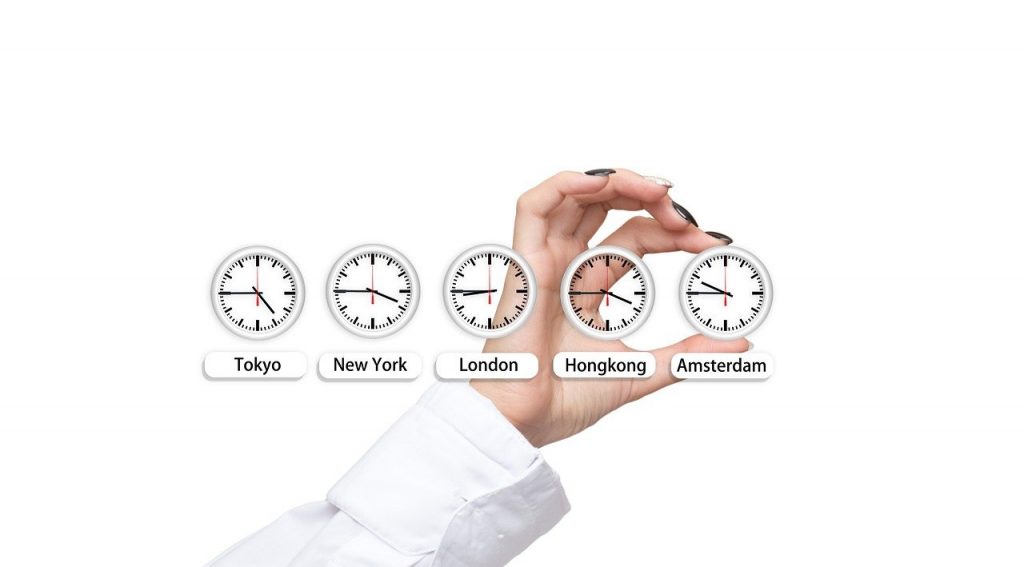 Le temps de différentes places boursières dans le monde