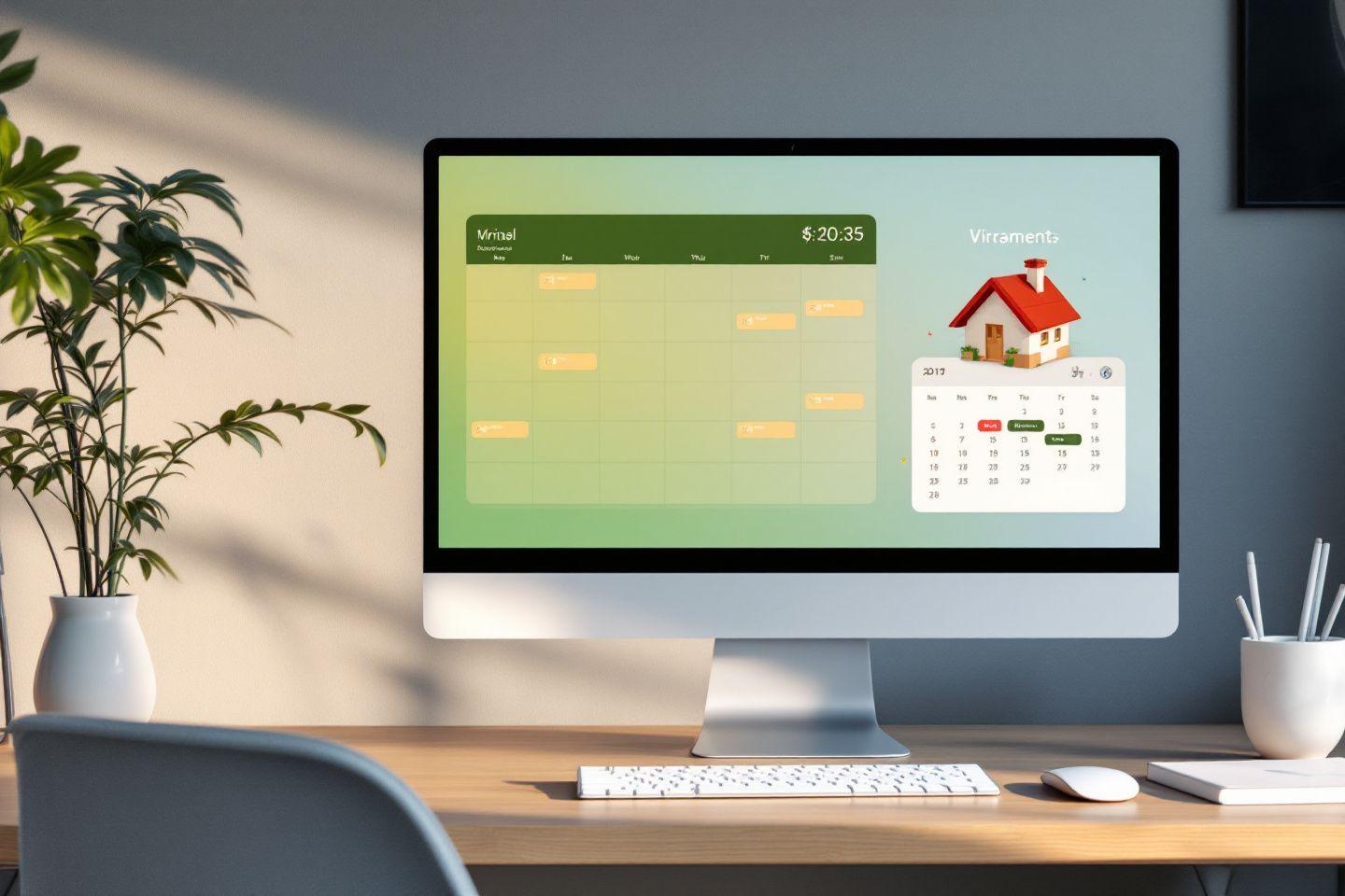 &Eacute;cran d'ordinateur affichant un calendrier et un agenda professionnel