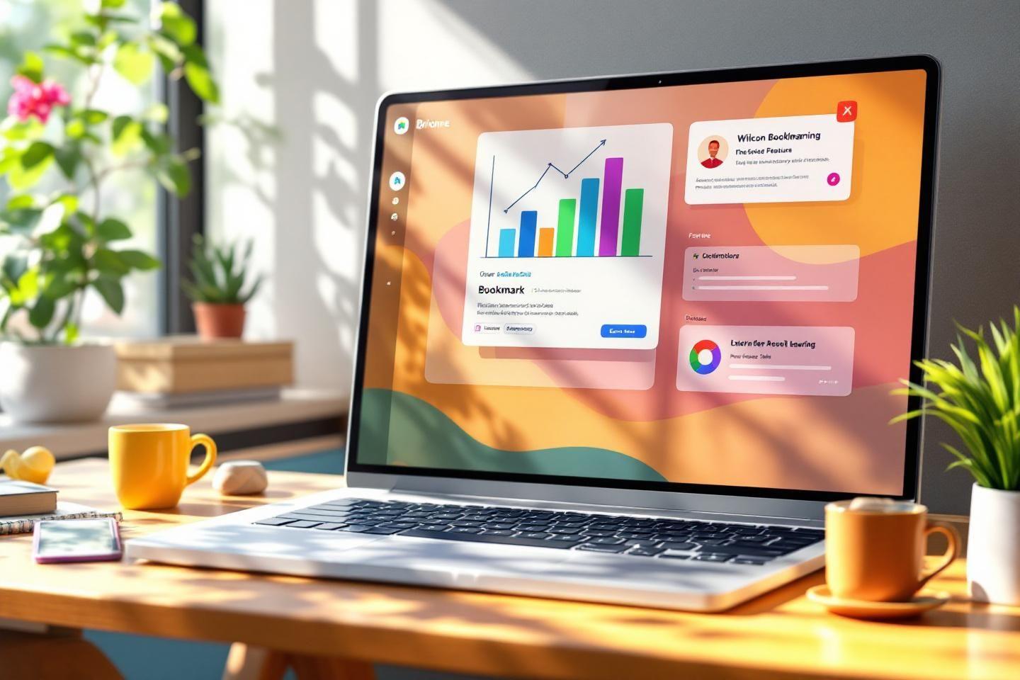 Écran d'ordinateur présentant une application de gestion de signets