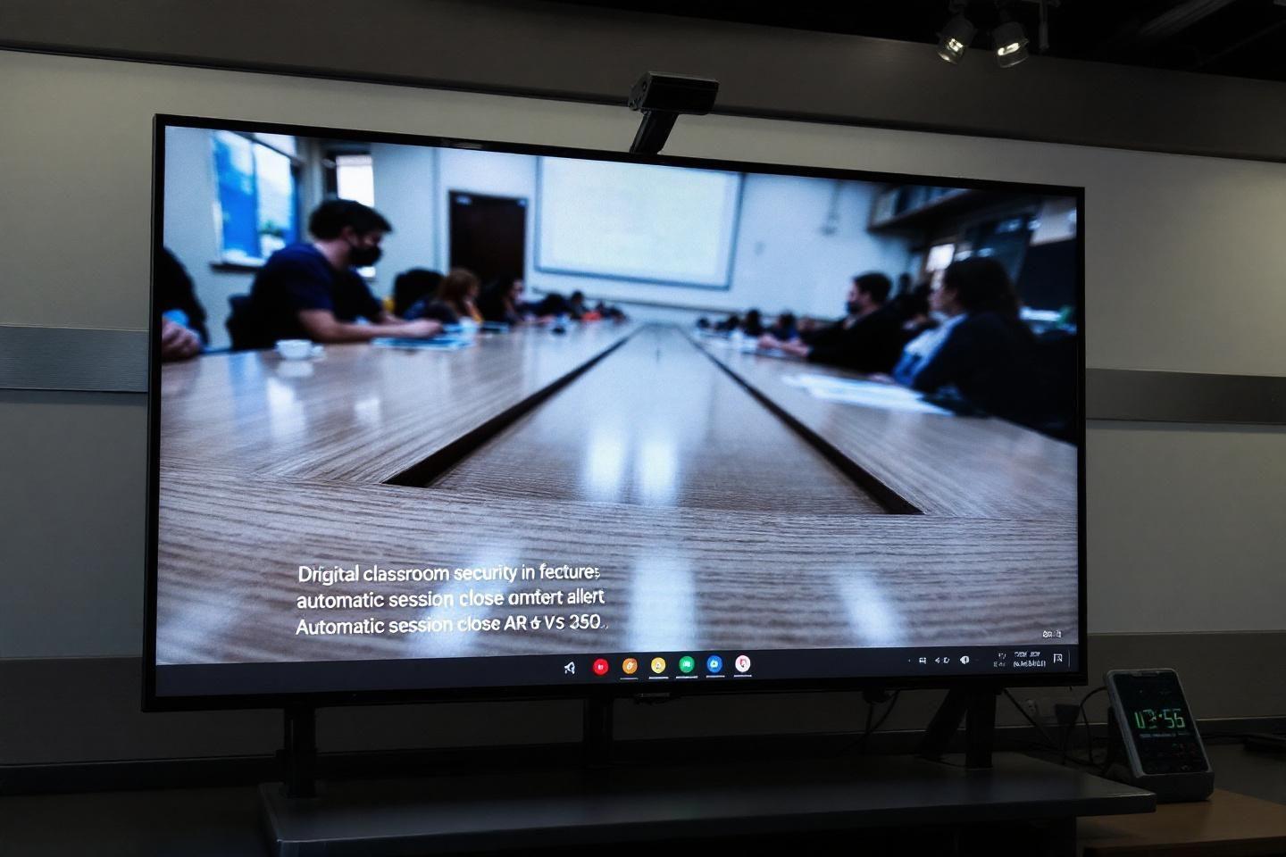 Écran montrant une salle de classe avec des participants