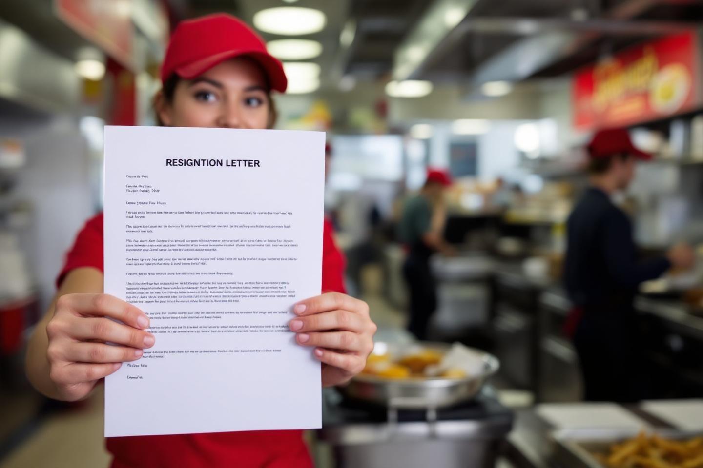 Lettre de démission McDo : exemple et modèle pour restauration rapide