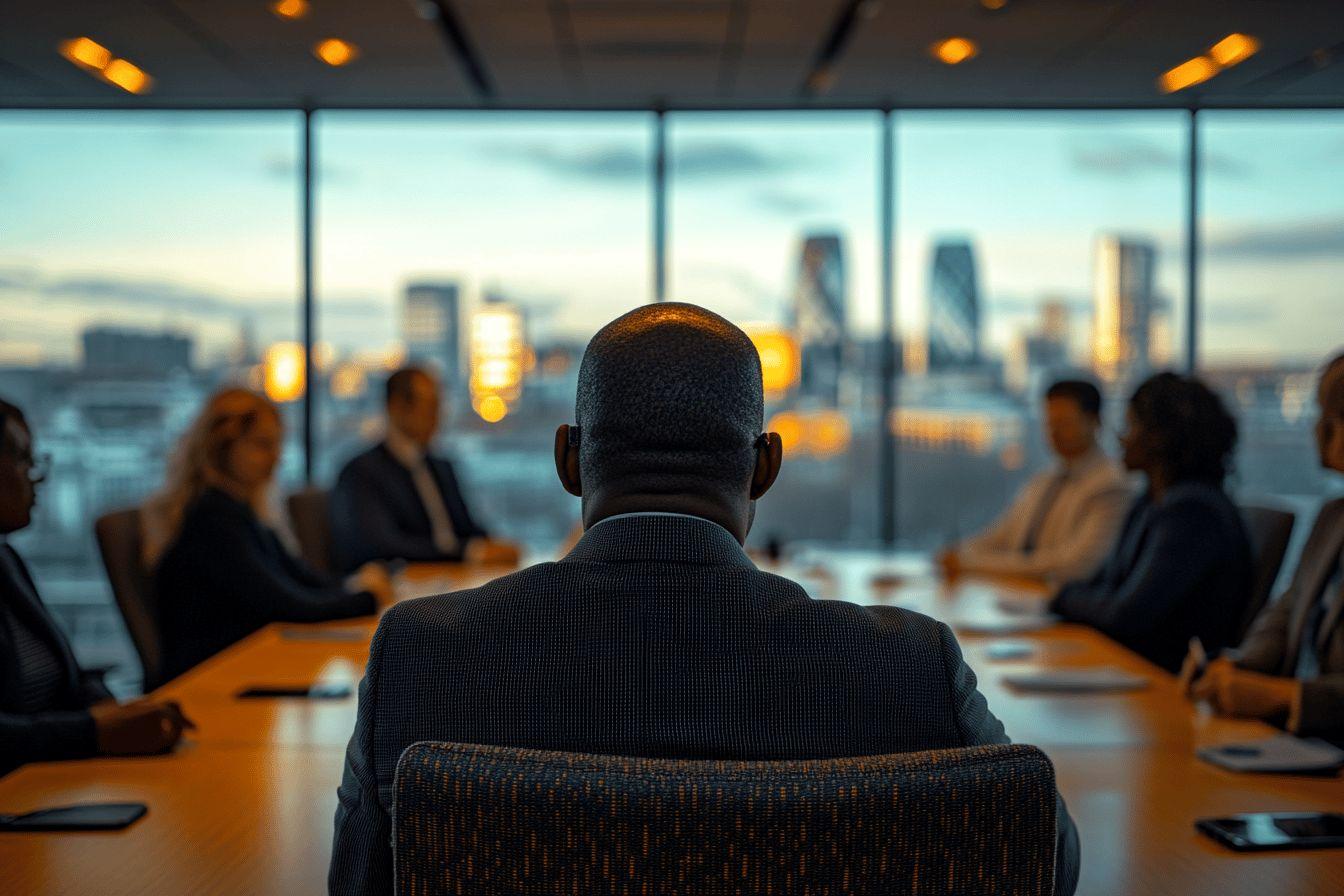 Dos d'un participant &agrave; une r&eacute;union d'entreprise