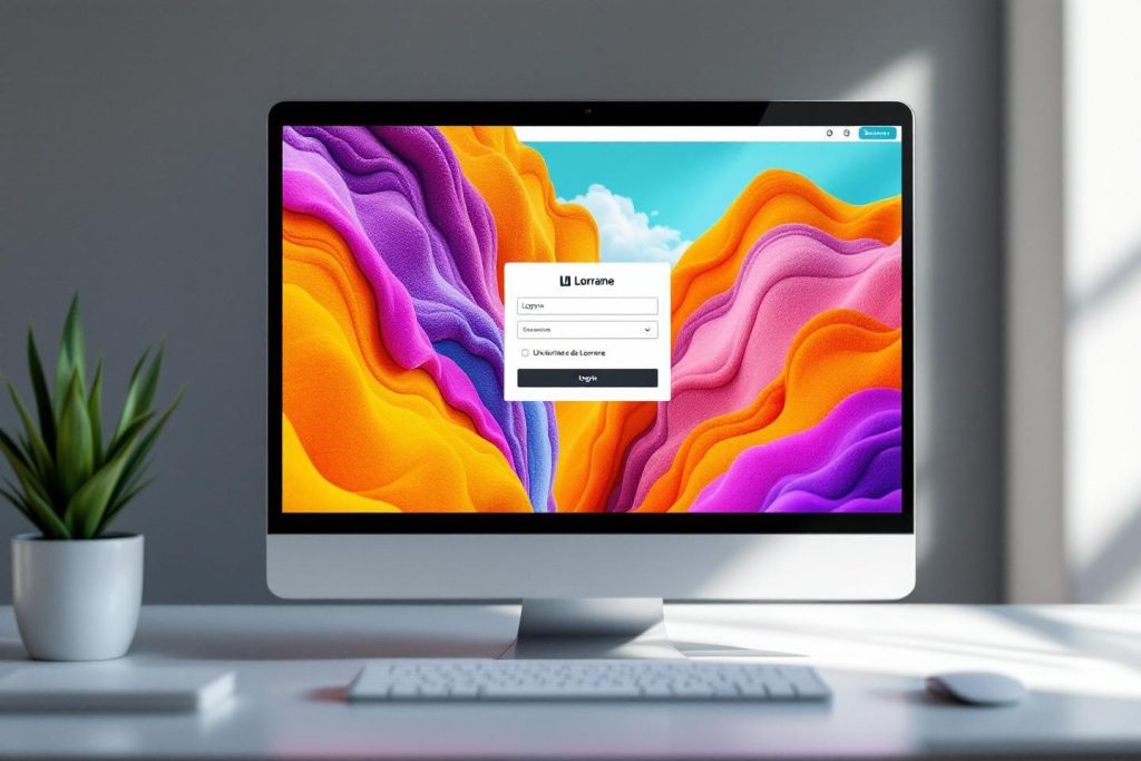 Écran de connexion avec fond abstrait ondulé multicolore