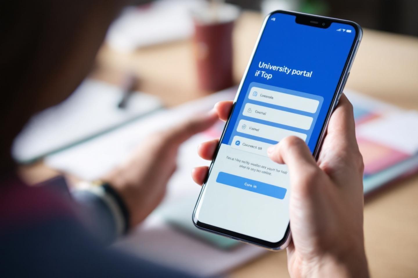 Écran de connexion à un portail universitaire sur un smartphone